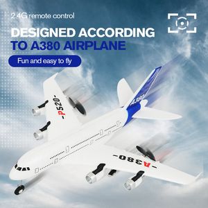 Simulatorer Gyro Airplane Airbus A380 P520 RC FOAM Toys 2 4G Fixat Wing Plane Outdoor Drone Easy Fly Children Gift 221122