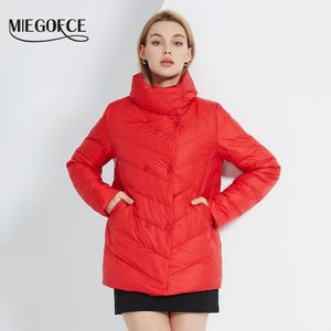 Kvinnor Down Parkas Miegofce Spring Autumn Bekväm kort kvinnor Jacka Dubbelbröst damrock varma bomullskläder Casual Parka C22894 221122