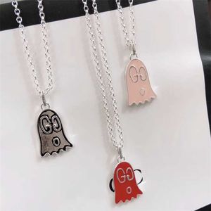 2023 Jewelry glue dropping pink primary color enamel small Necklace Fashion male and female couple clavicle chain jewelry