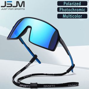 Eyewear ao ar livre JSJM de alta qualidade Big Quadro polarizado Pochromic Cycling Cycling Sunglasses Sports Fishing Driving Sun Glasses For Men Women 221122