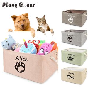 Brinquedos de cachorro Chews cesto PAW Caixa personalizada de armazenamento de brinquedos para roupas para roupas Produto de gato personalizado com nome 221122