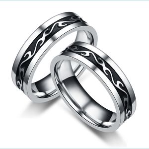 Band Rings Dragon Band Rings Stainless Steel Black For Men Women Fashion Jewelry Gift Drop Delivery Ring Dhszi