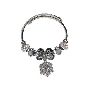 Braccialetti di gioielli da donna con ciondoli fai-da-te alla moda con perline brillanti e fiori di neve