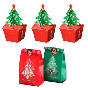 Pacotes de biscoito de bolsas de doces verdes de bolsas verdes vermelhas para uma árvore de presentes para uma festa DIY decorações de casas