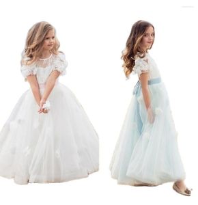 Девушка одевается в vestidos de primera comunion papilio kids первое причастие для маленьких девочек длинное милое цветочное платье с ручной Fl