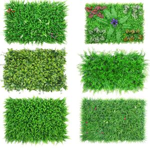 Faux Floral Greenery Artificial Plant Wall 40x60cm Panels Topiary Hedge Fake Screen UV Protected for Outdoor Indoor Garden Fence Backyard 221122