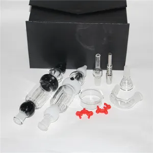 Pipes en verre pour fumer Nectar set 14mm avec quartz sans dôme Nail plates-formes pétrolières kit min d'eau