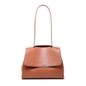 designväska handväska retro äkta läder kvinnor avslappnad tyg lyxkvalitet napa kohud axel kvinnlig kontorspolar brun väska 2022