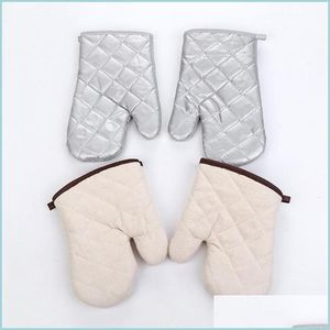 Ugnsmittor Mikrov￥gshandskhandskar Potholder -handskar Mitts K￶ket f￶rtjockar Antiscald f￶r bakning BBQ V￤rme Insation Oven 52 P2 Drop Delivery Ho Dheoz