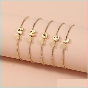 Charm Bracelets Heart English Initial Charm Bracelets Crystal Letter Alphabet Gold Chains Pl Adjustable Bracelet Bangle Wristband Wo Dhngp