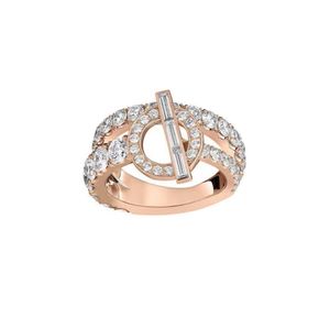 Кольцо Finesse для женщин инкрустированные хрустальные свадебные дизайнерские кольца Counter Качество из чистого серебра премиум -класса Официальные репродукции 007