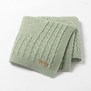 Filtar spädbarn baby filt fast stickad född barnvagnar swaddle wrap crib sömn täcker mjuk småbarn pojke flicka säng pläd soffa vagga quilt