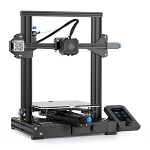 おもちゃのフィギュアCREA ENDER V2アップグレードされた3DプリンターサイレントマザーボードとMeanwell Power Supply Carborundum Glass Platform Resume Printing Printers