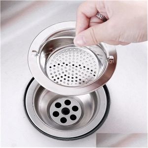 Sink Strainers Kitchen Mesh Sink Filter Drain Pool Colanders Sewer Stainless Steel Net Bathroom Sinks Portable Strainer 21 K2 Drop D Dha8O