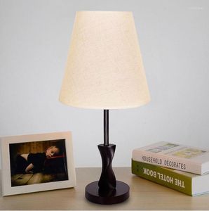 Tischlampen, LED-Lampe, einfacher Massivholz-Schlafzimmer-Nachttisch
