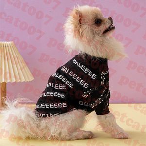 Klasik mektup sweater gömlek köpek giyim streç örgü evcil hayvan tişörtleri moda köpekler sweatshirt çok renkli