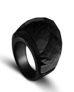Zmzy Fashion Black Large Rings for Women Wedding Jewelry Anello di pietra di cristallo Big Crystal Stone Anillos in acciaio inossidabile 2107019819118