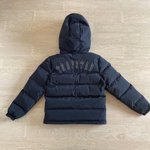 40off ~ Męska kurtka w dół Parkas Men Cropged Irongate Odłączona z kapturem puffer puffer Trapstar Baby Blue Black Płaszcz London High Street Fashion {kategoria}