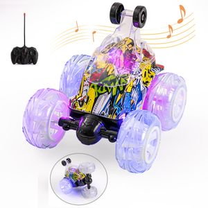 Electric RC Car Roclub Graffiti Remote Control Stunt Tipper S With 360 Rolling Dancing 2 4GHz Toy for Kids Boys Girls 221122