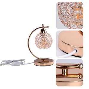Bordslampor EU Plug LED Crystal Lamp Home Romantic E27 Bedside Night Light For Bedroom Living Matsal Sm￥ lyx