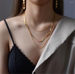 Chains 316L Stainless Steel Retro Simple Light Luxury Snake Bone Blade Clavicle Three-layer Set Designer Jewelry