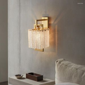 Lampada da parete Deyidn Rame Cristallo Creativo Lanterna LED Sconce Luce Sfondo dorato per soggiorno Sala da pranzo Camera da letto Scale