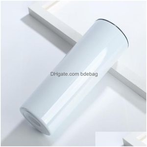 Canecas de 20 onças de sublimação em branco em aço inoxidável garrafa de água reta sublimations copos insatados com copos de transferência de calor ST canecas dhetb