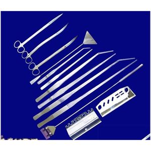 Cleaning Tools Aquarium Stainless Steel Scissors Tweezers Cleaning Practical Tool Kit Water Grass Clips Flat Sand Shovel Sturdy Alga Dhio0