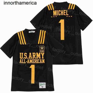 Movie US Army Military All American 1 Michel Maglia da calcio All Stitched Puro cotone Hip Hop Per gli appassionati di sport College Traspirante Squadra Colore Nero Buono/Alto