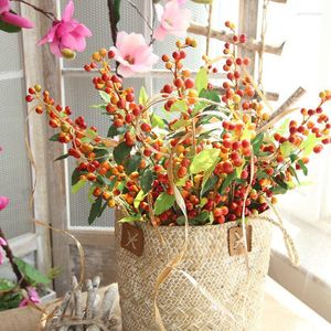 Dekorativa blommor 6st/Lot Artificial Christmas Fruit Berries for Wedding Home Party Decoration 70 cm l￥nga v￤xter med potten