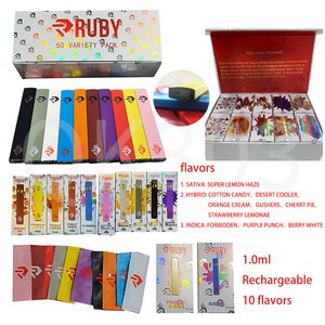 Ruby usa e getta per le sigarette elettroniche a vaporizzazione ml a cartuccia vuota mAh vape ecigs vapore ricaricabile con kit di imballaggio