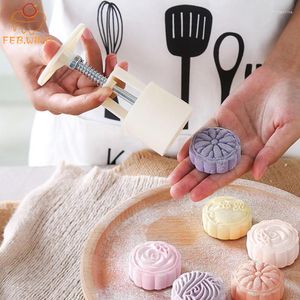 Baking Tools FEBWIND Plastic Mooncake Mold 100g/50g Cookie Cutter With Stamp Chocolate Moon Cake Mould Mold/Press 371