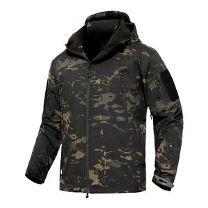 メンズジャケットMege Shark Skin Soft Shell Military Tactical Jacket Men Waterproof Army Fleece Clothing Multicam Camouflage Windbreakers 4XL 221122