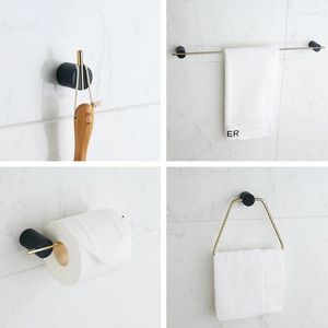 Bath Accessory Set MTTUZK Black Gold Brass Bathroom Hardware Towel Bar Robe Hook Toilet Brush Ring Accessories