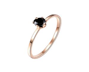 Klop single fine ring titanium staal materiaal ingelegde transparante zwarte mode trendy ring voor vrouwen sieraden cadeau q0708