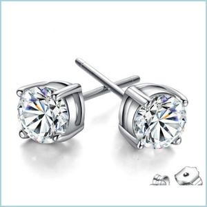 Stud Zirkon Diamant Ohrstecker Sier Kristall Frauen Hochzeit Ohrringe Modeschmuck Geschenk Drop Lieferung Dhufd