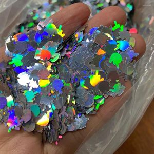 Nagel glitter skägg gest krona formad silver holografisk chunky för konstfestival kosmetisk ansikts kropp harts hantverk