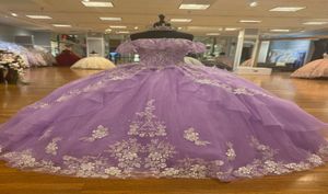 Орхидея Платье Quinceanera 2022 Sweet 16 Ball Hown Quince Plowers Frally Dainty Founded offeShoulder vestido de 15 Anos Glimmeri7273638
