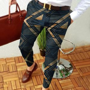 Herresp￥r Vita 8 m￤n Slim Fit Print Zipper Button Byxor Suit byxor Male Casual Fashion Long Pants PANS SPORT 221122