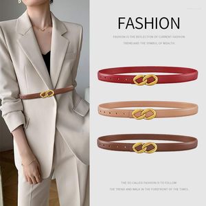 Belts Women's Leather Belt All-match Trendy Items Suit Coat Jeans With Decorative High-quality Metal Buckles And In 2022