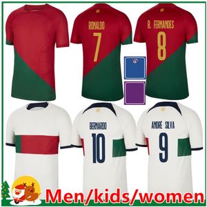2022 Portuguesa Joao Felix voetbalshirts Ruben Neves Bernardo Bruno Ronaldos Fernandes Portugieser Portugees voetbalshirt Kids Kit Men Vrouwen Sets
