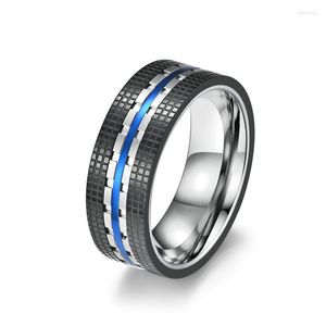Anéis de casamento yoiumit original inovador inoxidável jóias de anel de anel combinado Mosaic padrão de dois coloros banda de aniversário masculino