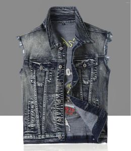 Aparel de motocicleta Autumn e Winter Men's Jeans elásticos de coleta Bordado de bordado da tendência da tendência da juventude Sleesele