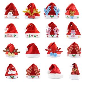 2022 Cappello di Natale Morbido peluche Babbo Natale Rosso Accessori Decorazioni Festa Regalo Capodanno Cartoni animati Tessuto non tessuto Adulto Bambino Bambino LED C1122