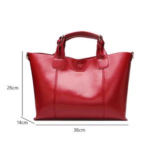 designer bag Female Genuine Leather Women Tote Roomy Cowhide MS Shopper Bag Luxury Oversized Designer Handbag Travel Purses Red 2022 New