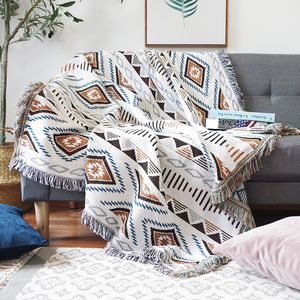 Manta boêmia manta para sofá -cama decorativa de camping ao ar livre boho capa de tampa de piquenique com borla 221122