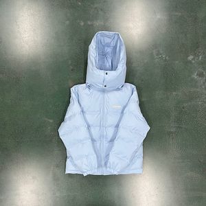 10A Wysokiej jakości nowa kurtka projektanta Trapstar UK Kobiety przycięte Irongate Odłączona z kapturem puffer Baby Blue Coat London High Street Fashion