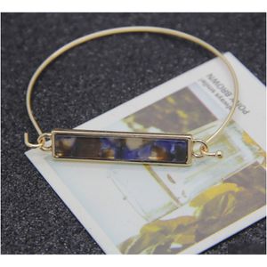 Bangle Natural Crystal Cuff Bangle Bracelets For Women Mticolor Healing Gemstone Bracelet Fashion Jewelry Drop Delivery Dhkap