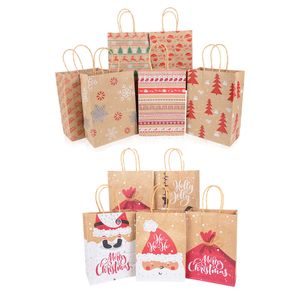 Decorações de Natal Cooki Bag Christma Candy Kraft Paper Packaging Year Gift Christmmas s For Party Natal Kids Favors Xmas