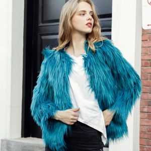 Futra dla kobiet sztuczna płaszcz dla kobiet zimowe płaszcze na sztuczną kurtkę panie naturalny kolor mody khaki shaki s - 3xl